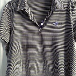 Nike Golf Purple and Yellow Striped Polo, Disney Cruise Line